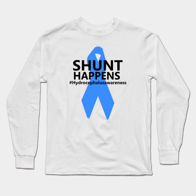 Hydrocephalus Awareness Shunt Happens Hydro Warrior Long Sleeve T-Shirt by sarabuild